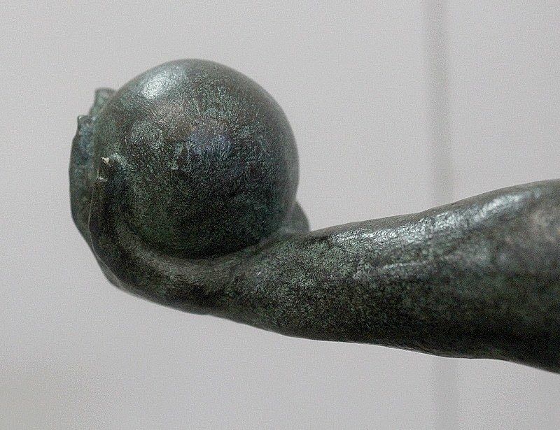 Bronze With Green Patina, "The Boules Player"   Early 20th Century photo vinterior