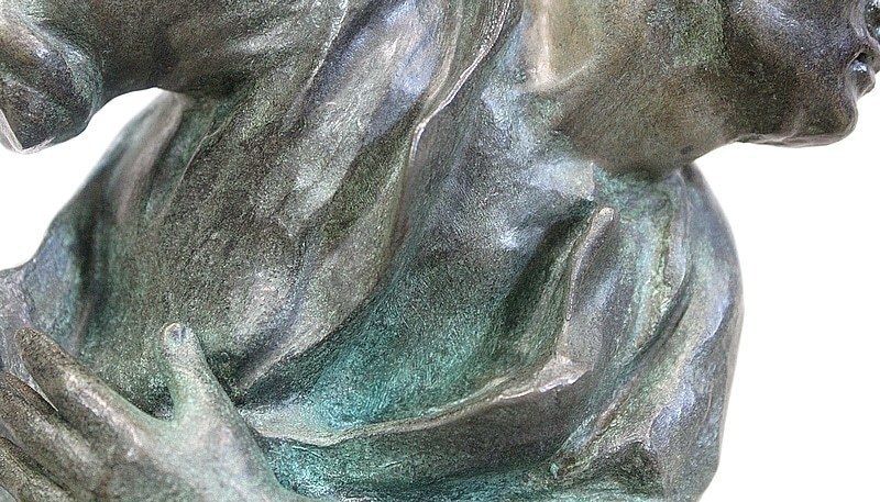 photo furniture Bronze With Green Patina, "The Boules Player"   Early 20th Century
