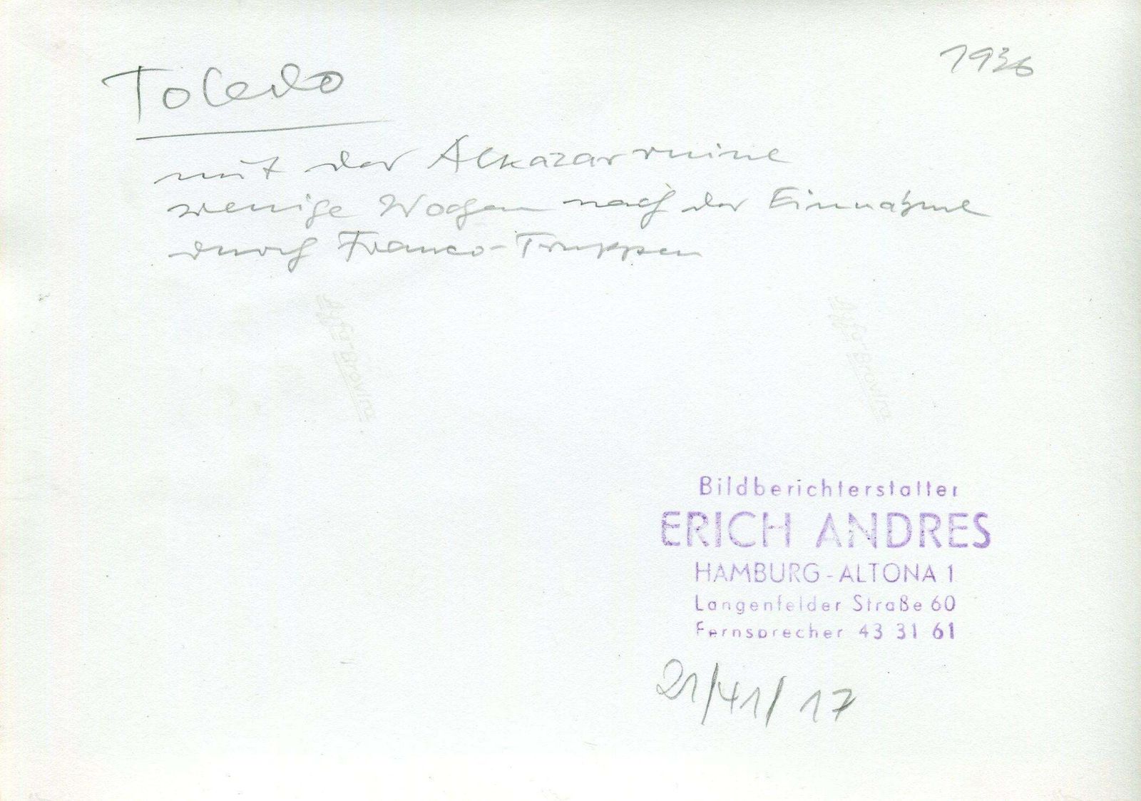 Erich Andres Toledo, Spain, 1936, Alcazar In Ruins, Civil War   Portfolio Of 5 Prints 1936 photo Art