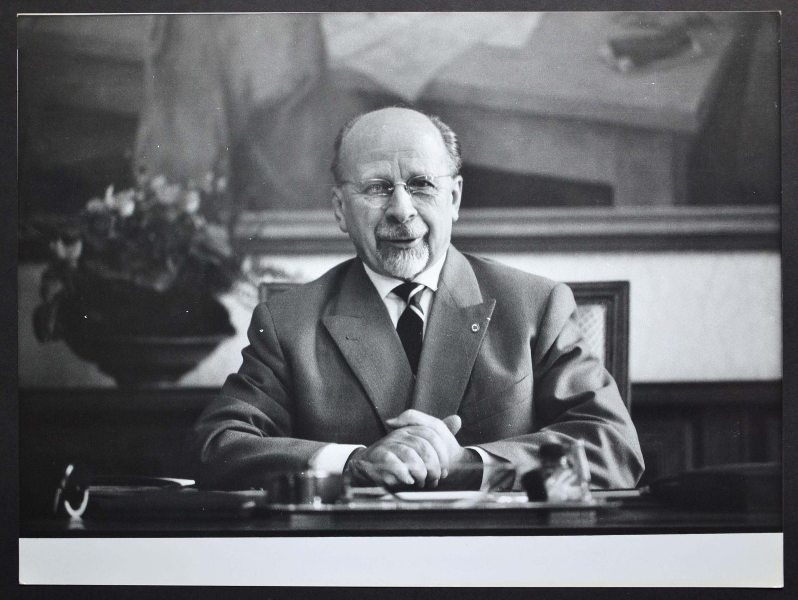 Rolf Gillhausen Walter Ulbricht (1893 1973) Posing At A Desk, East Germany Late 1950s.