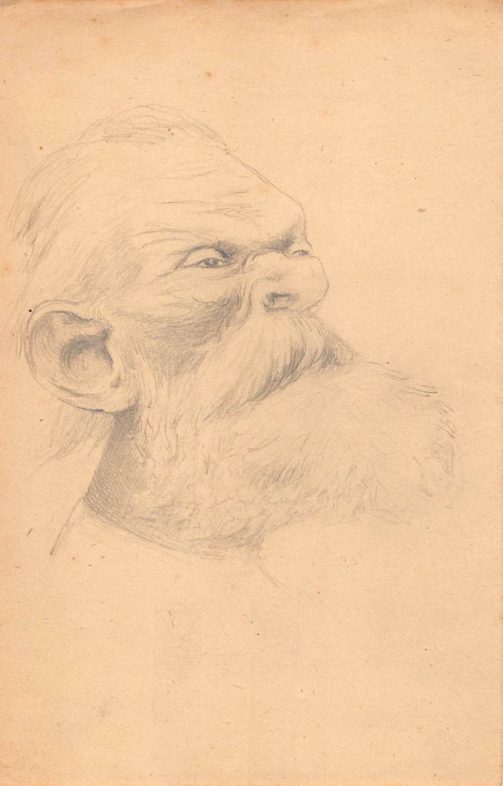 Original Drawing Portrait Caricature In Pencil On Paper Early Twentieth photo furniture