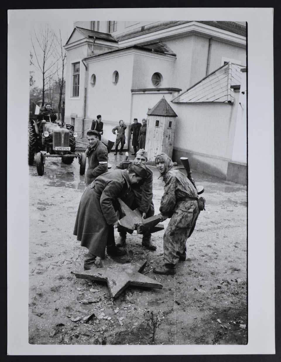 Rolf Gillhausen Hungary Uprising In Front Rebels With A Broken Red Star, 1956