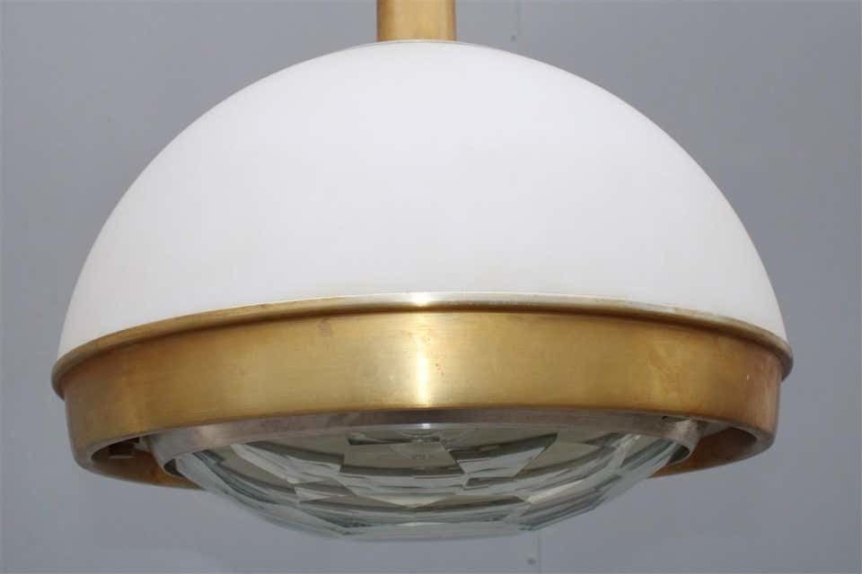 Chandelier Pia Guidetti Crippa For Lumi Italian Midcentury Design White Diamond photo vintage