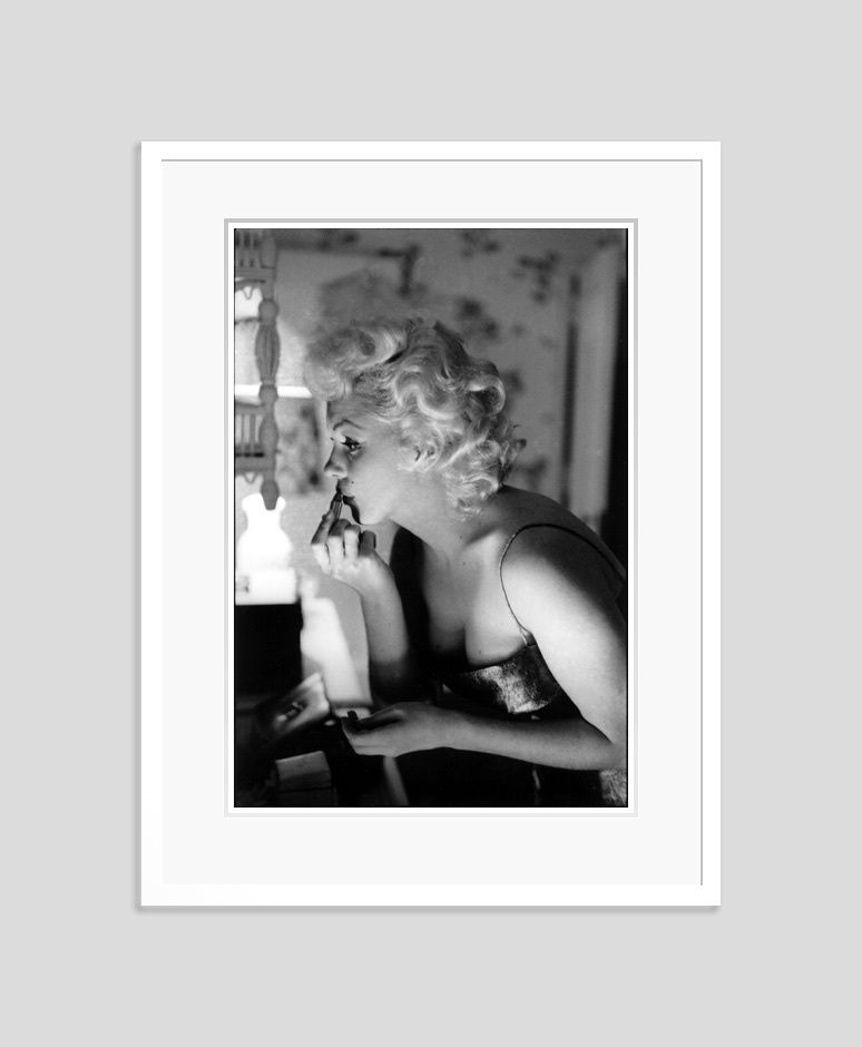 'Marilyn Getting Ready To Go Out' Marilyn Monroe 1955 Oversize Silver Gelatin Print Framed In White