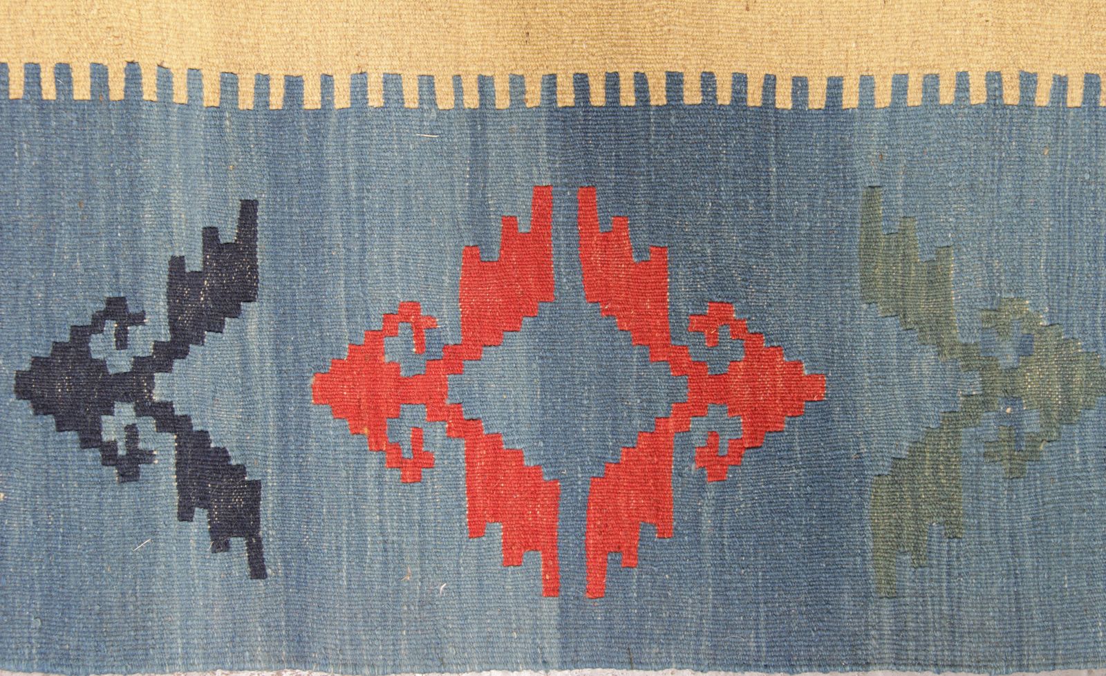 Modern Kilim Rugs Handmade Carpet Yellow Oriental Plain Rug  202x300cm photo for sale