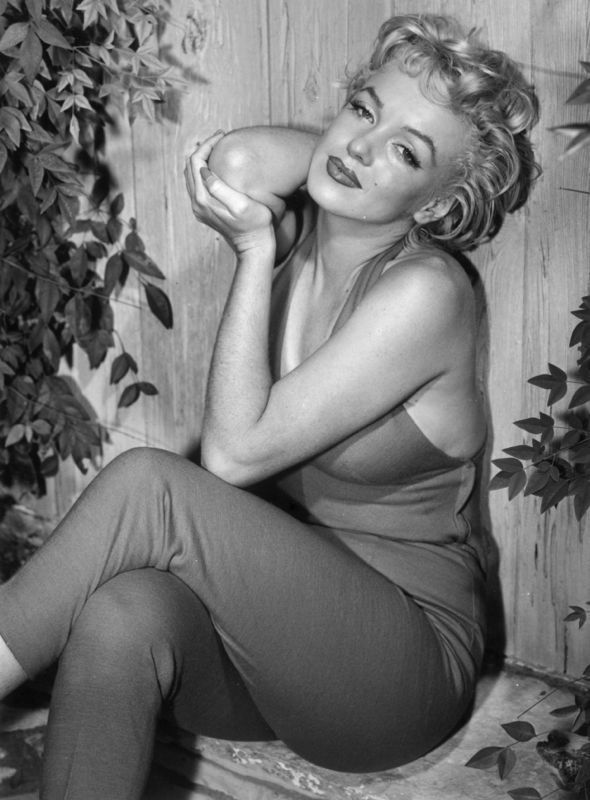 'Marilyn Monroe Relaxes In Palm Springs' 1954 Oversize Silver Gelatin Print Framed In Black photo furniture