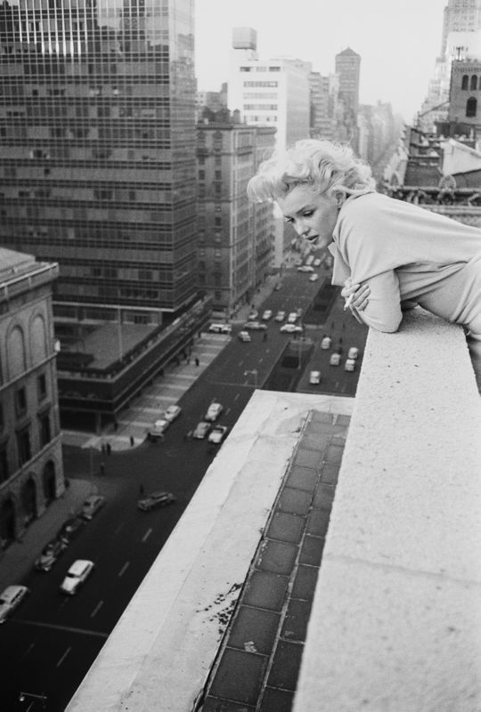 'Marilyn On The Roof' 1955 Oversize Silver Gelatin Print Framed In Black photo furniture