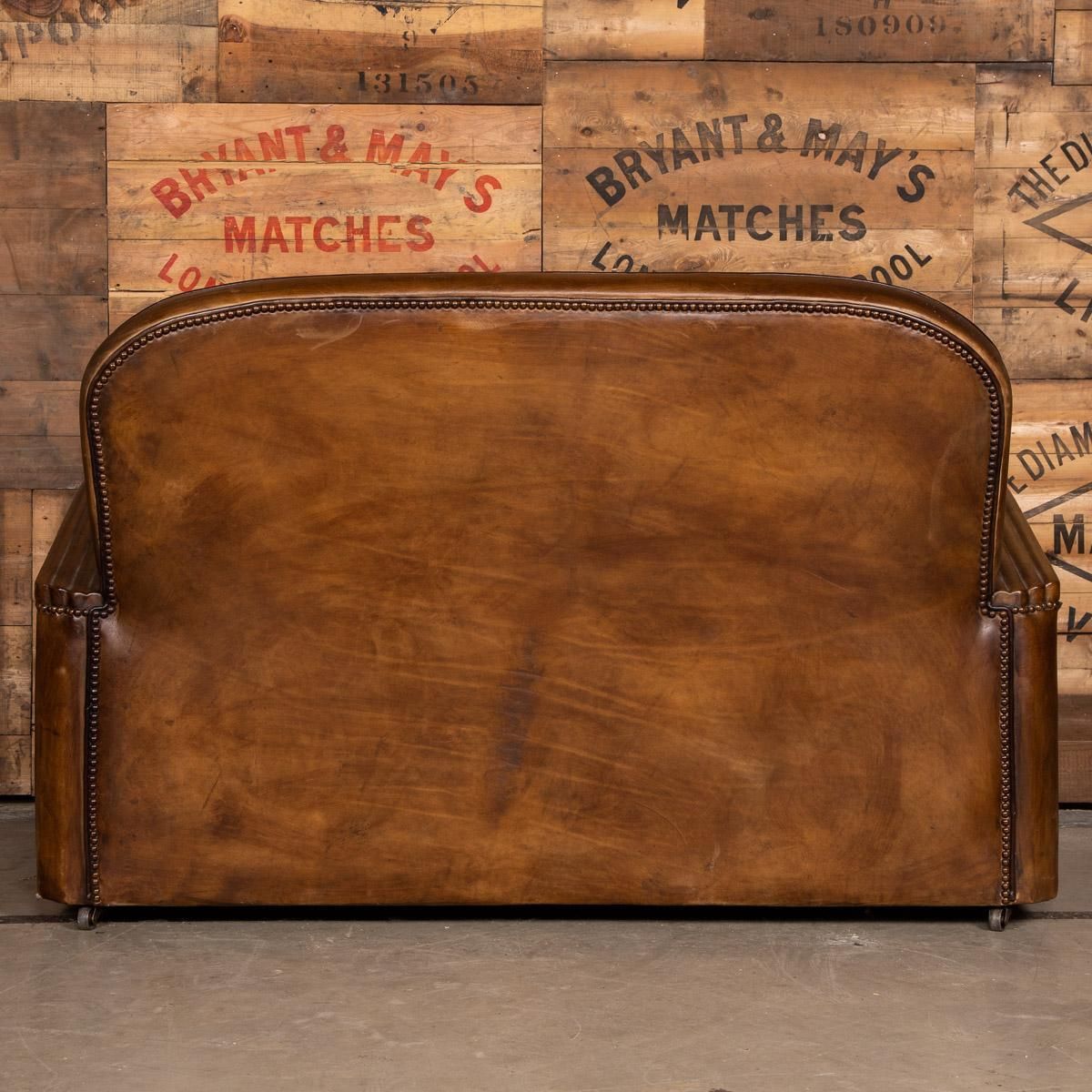 20th Century Art Deco Pair Of Leather Tub Chairs And Sofa, Circa 1920 photo Furniture