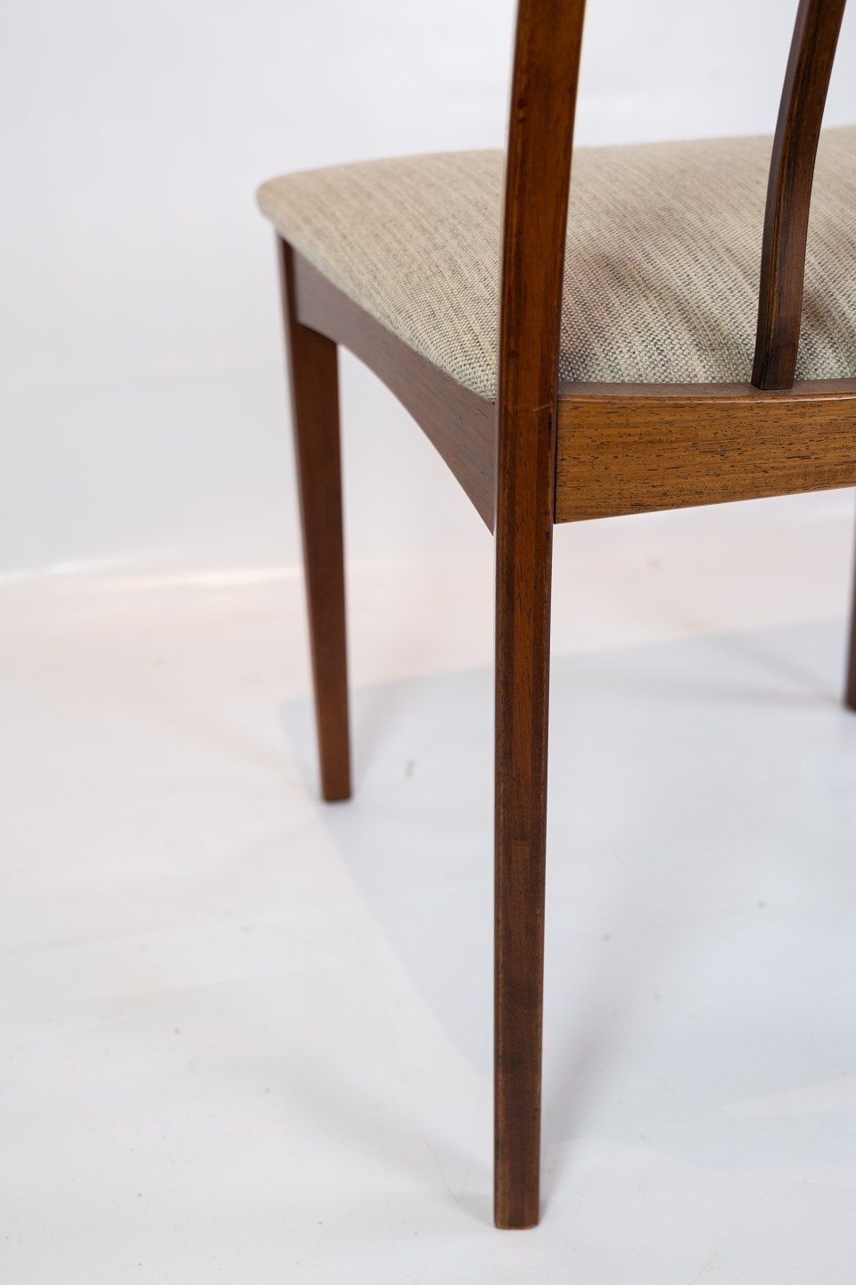 Set Of Six Dining Chairs In Rosewood Upholstered With Light Wool Fabric Of Danish Design From The 1960s. photo buy