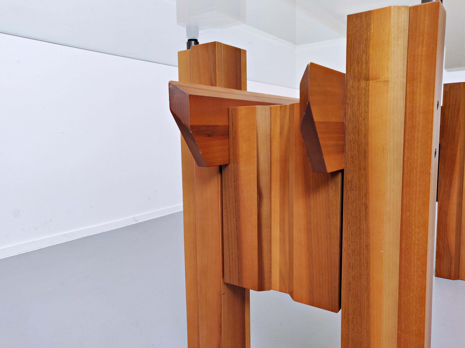 Italian Dining Table, Wood And Glass Top By Franco Poli For Bernini C. 1979 photo vinterior