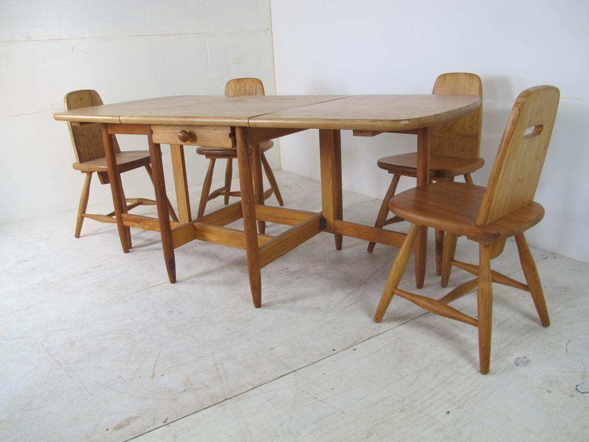 Scandinavian Dining Table & Chairs Set By Eero Aarnio For Laukaan Puu, 1960s, Set Of 5