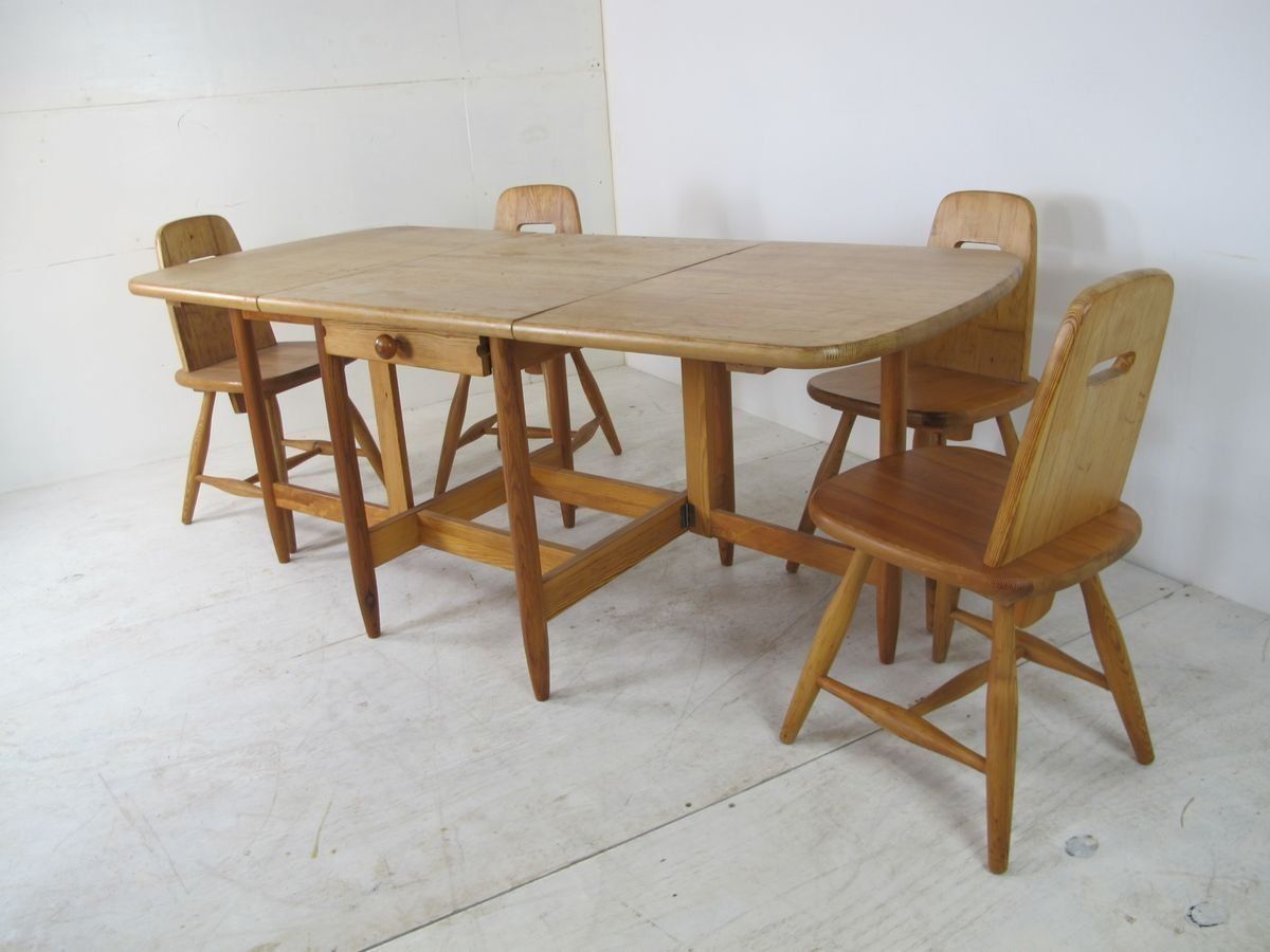 Scandinavian Dining Table & Chairs Set By Eero Aarnio For Laukaan Puu, 1960s, Set Of 5 photo vinterior