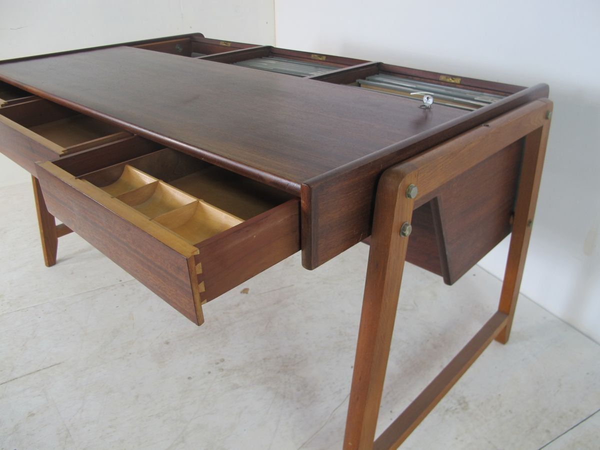 Scandinavian Teak Desk By Clausen & Maerus For Eden Rotterdam, 1960s photo vinterior