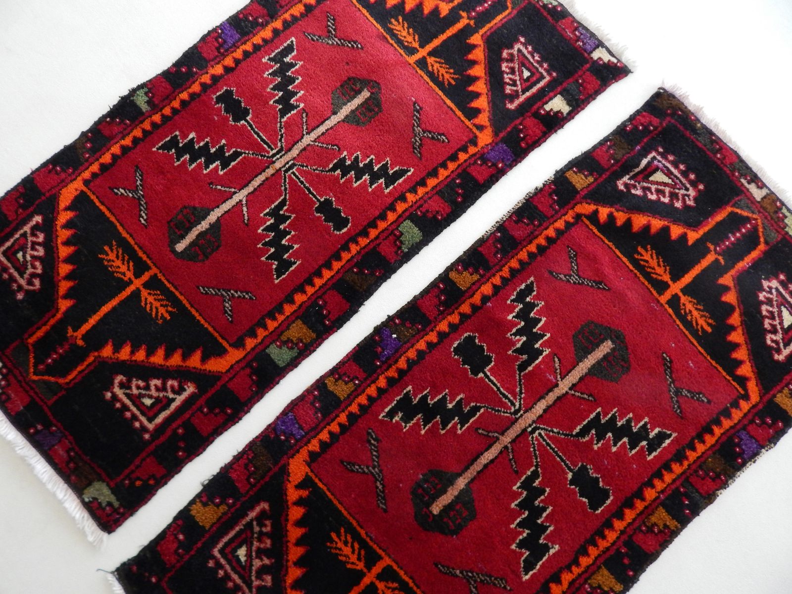 1980s Petite Turkish Hand Knotted Wool Rugs A Pair 51 X 108 Cm photo for sale