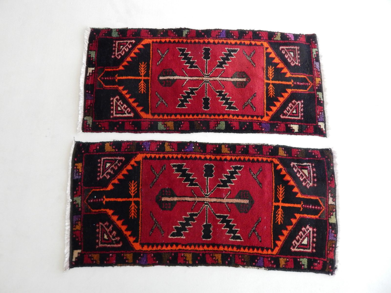 1980s Petite Turkish Hand Knotted Wool Rugs A Pair 51 X 108 Cm photo furniture