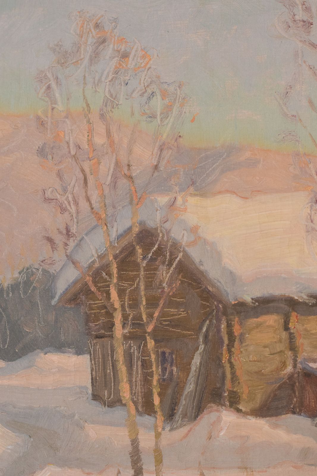 Einar Krüger – Post Impressionistisch Zweeds Sneeuwlandschap photo vinterior