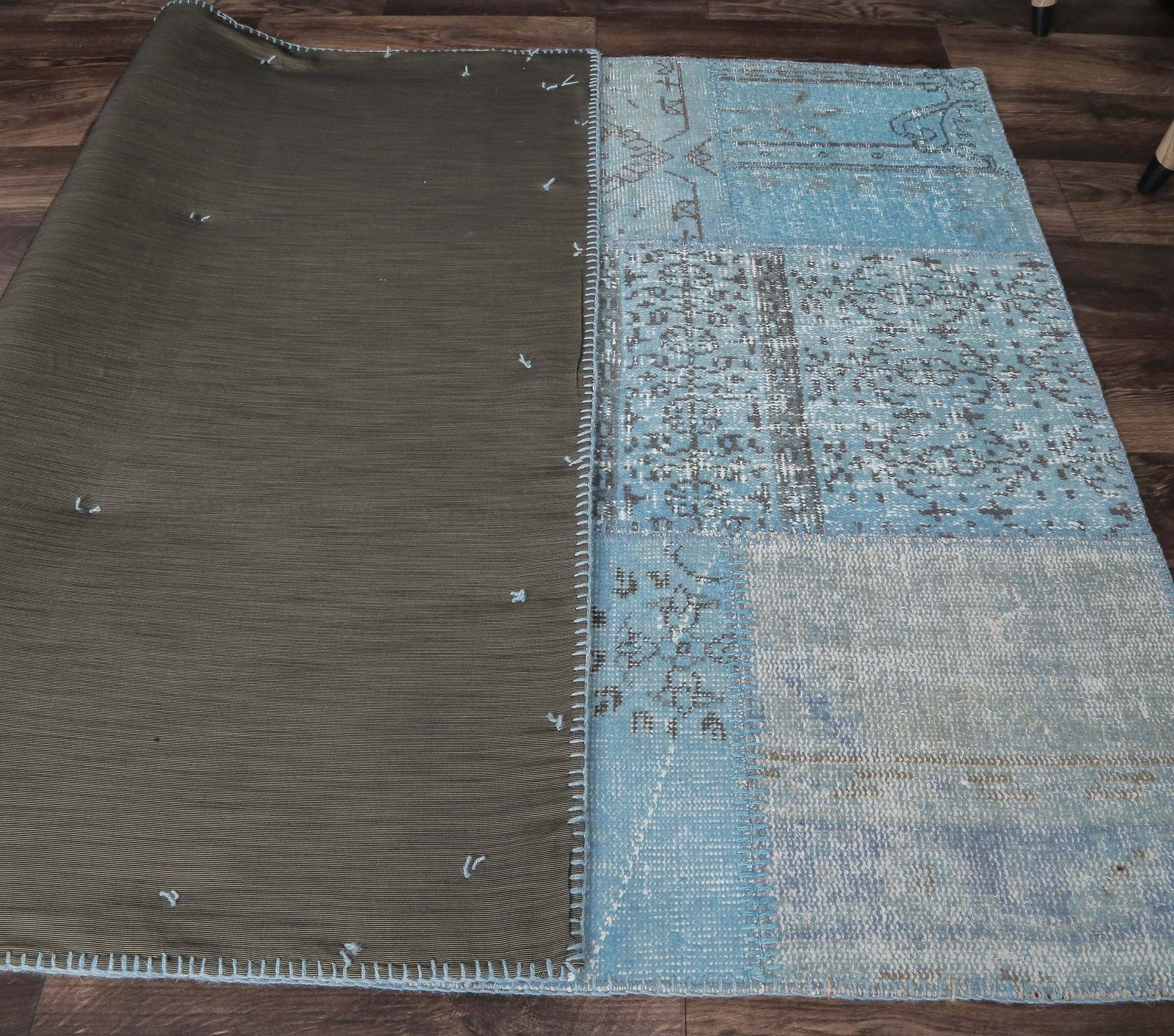 Patchwork Turkish Vintage Rug, Oushak Handmade Wool Rug, Blue Custom Area Rugs, Farmhouse Decor, One Of A Kind, Anatolian Carpet photo buy