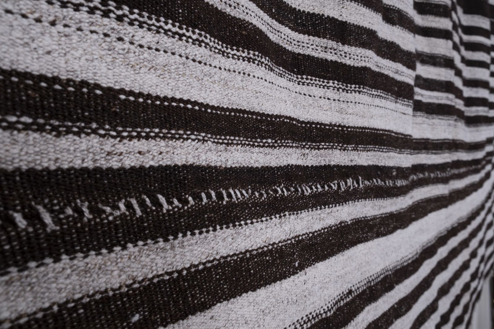 Vintage Striped Goat Hair Turkish Kilim Rug 193 X 228 Cm photo vinterior