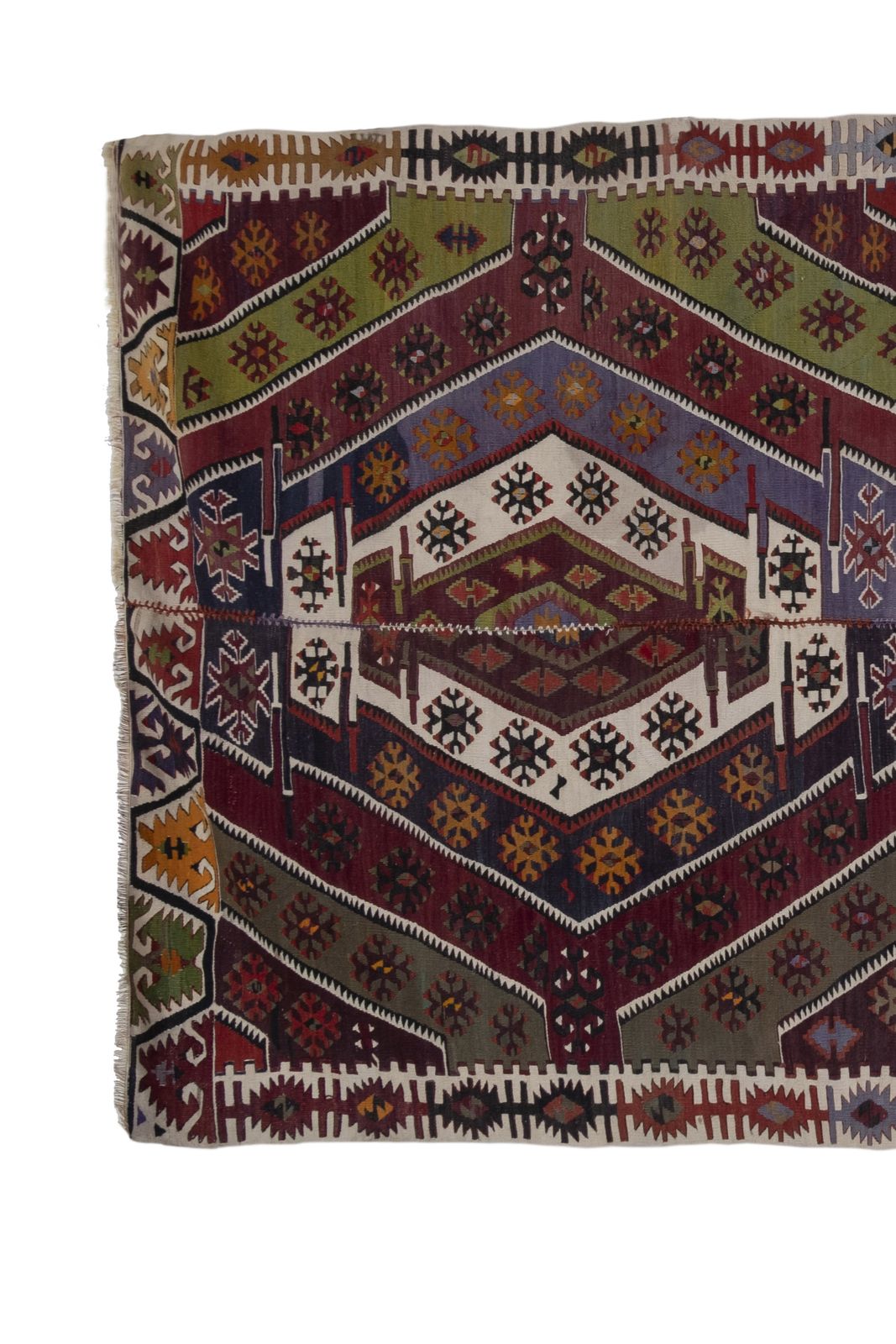 Vintage Turkish Kayseri Kilim Rug 173 X 403 Cm photo vinterior