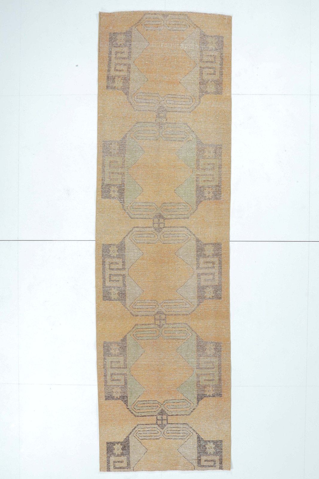 Turkish Runner, Oushak Handmade Wool Rug, Faded Orange Geometric Hallway Rugs, Anatolia Farmhouse Decor One Of A Kind, Ethnic photo furniture