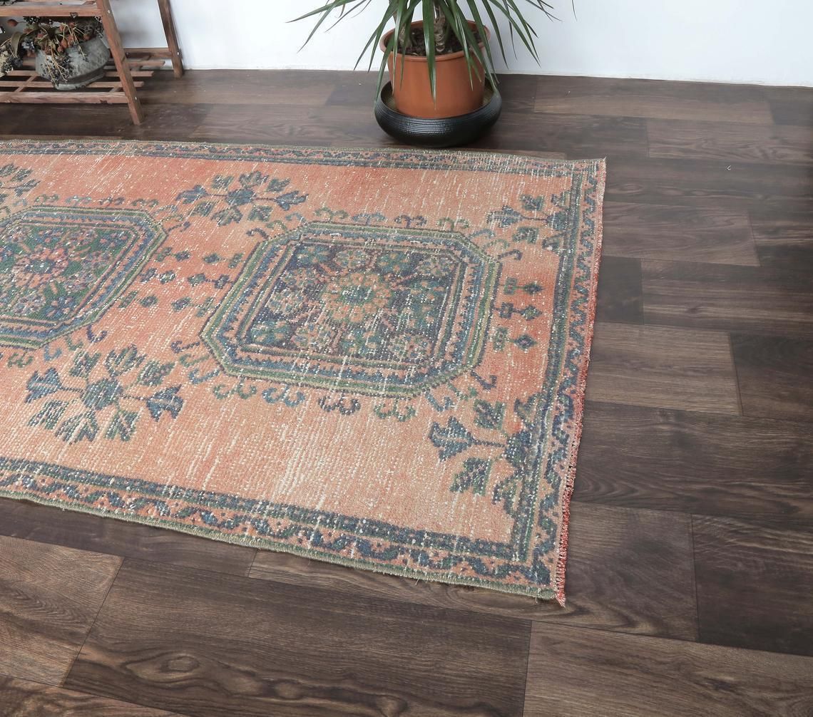 3x10 Turkish Vintage Runner, Oushak Handmade Wool Rug, Bloody Marry Floral Hallway Rugs, Farmhouse Decor, One Of A Kind, Folk Art, Anatolian photo Textiles