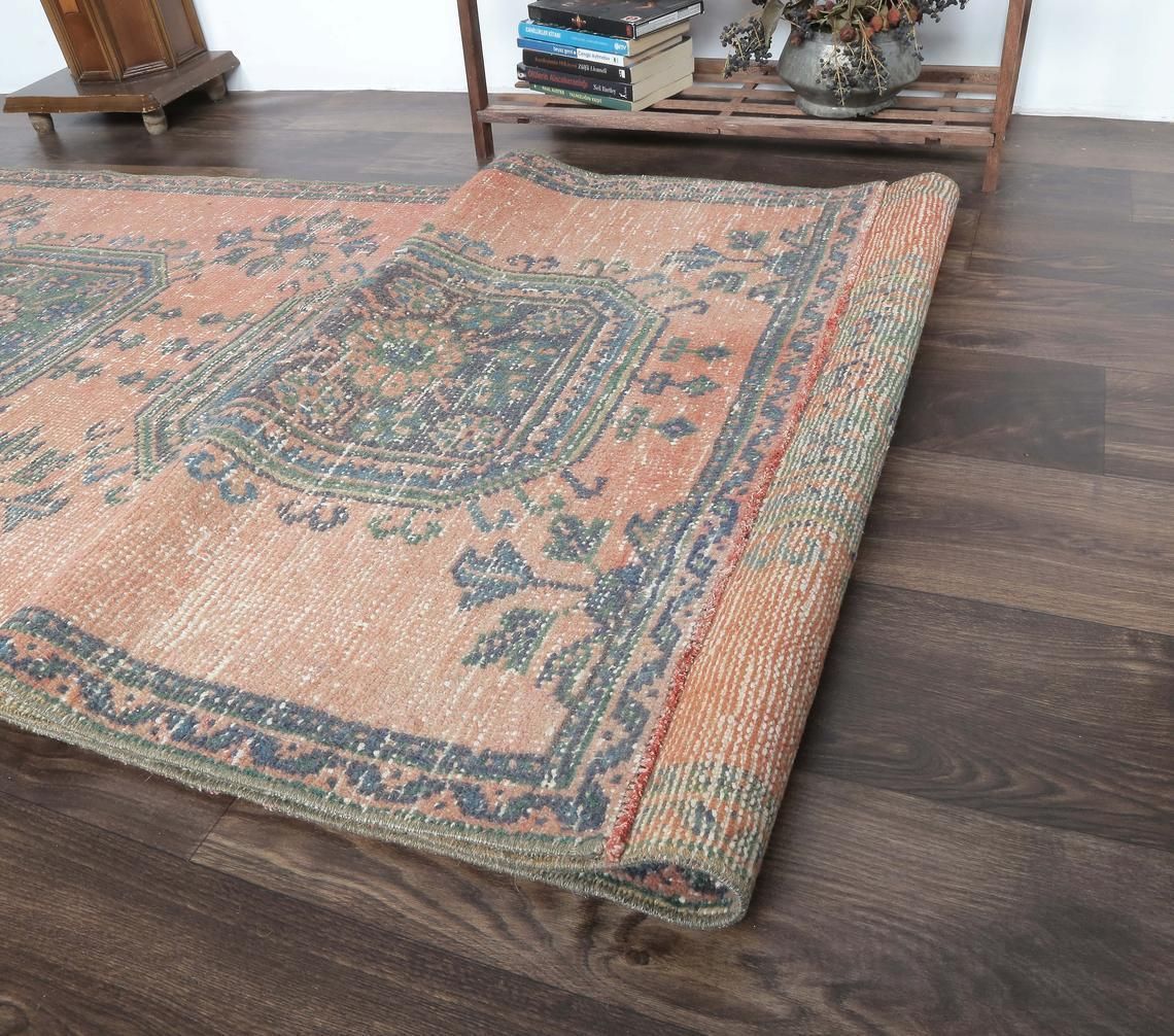 3x10 Turkish Vintage Runner, Oushak Handmade Wool Rug, Bloody Marry Floral Hallway Rugs, Farmhouse Decor, One Of A Kind, Folk Art, Anatolian photo buy