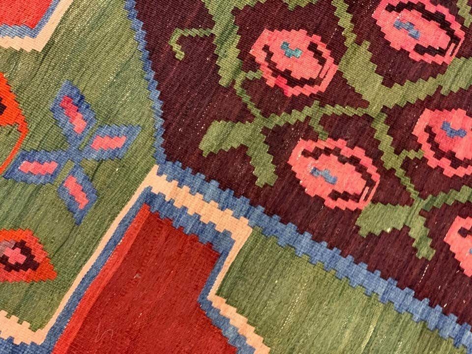 Antique Rugs Caucasian Karabagh Kilim Rug, Handmade Carpet Wool Geometric Kilims 147x248cm photo 4800.0