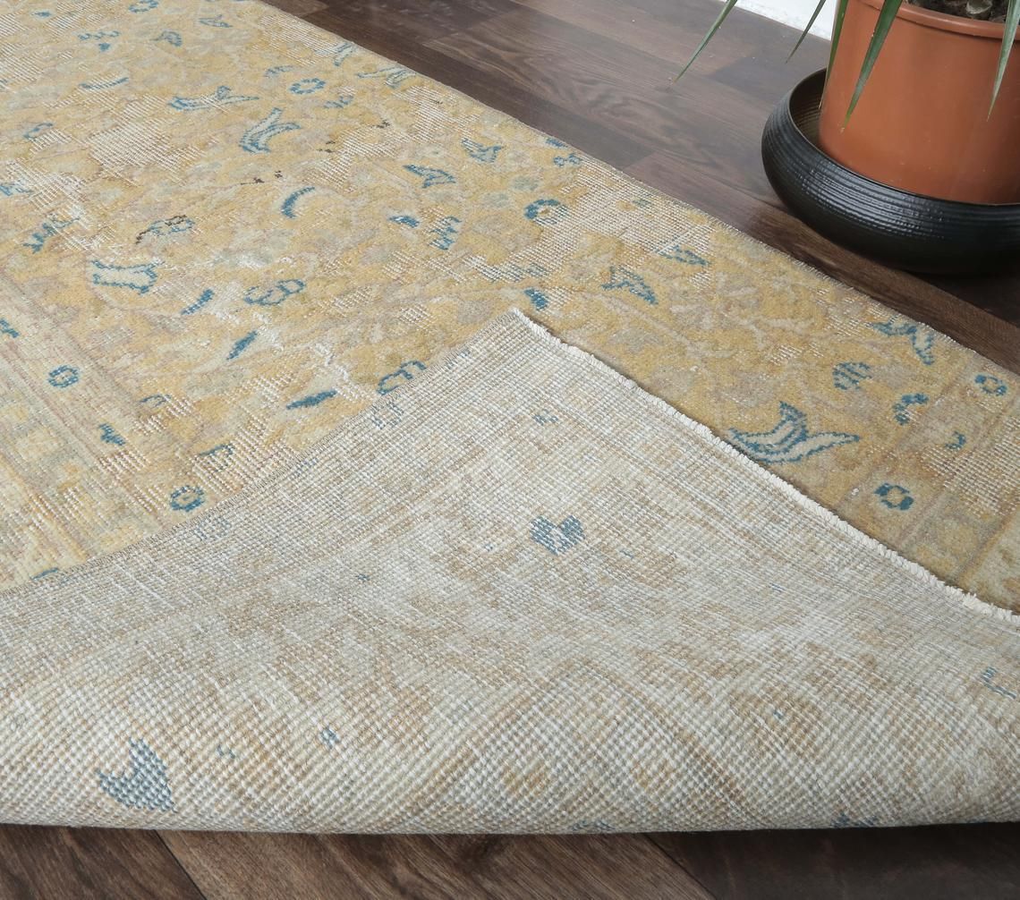 3x10 Antique Turkish Runner, Oushak Handmade Wool Rug, Faded Floral Hallway Rugs, Farmhouse Decor One Of A Kind, Made In Anatolia photo vinterior