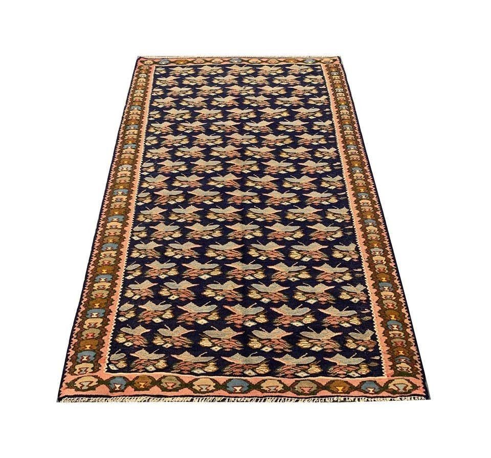 Antique Kilim Rug Caucasian Kilim, Handwoven Oriental Wool Rug  108x158cm photo furniture
