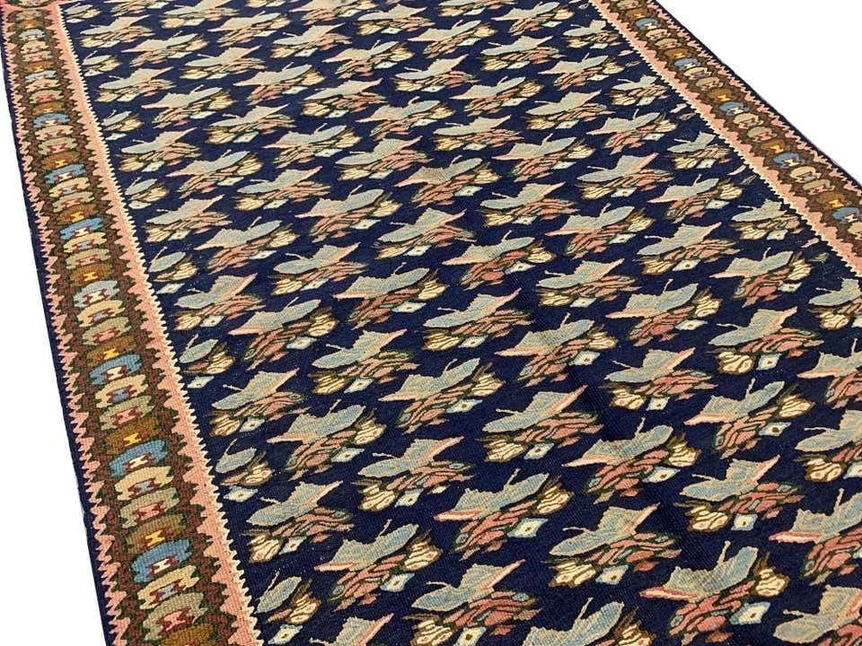 Antique Kilim Rug Caucasian Kilim, Handwoven Oriental Wool Rug  108x158cm photo for sale