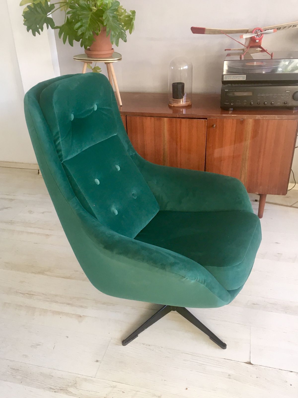 Original And Very Comfortable Polish Vintage Swivel Chair Wega From 70s In Velvet photo buy