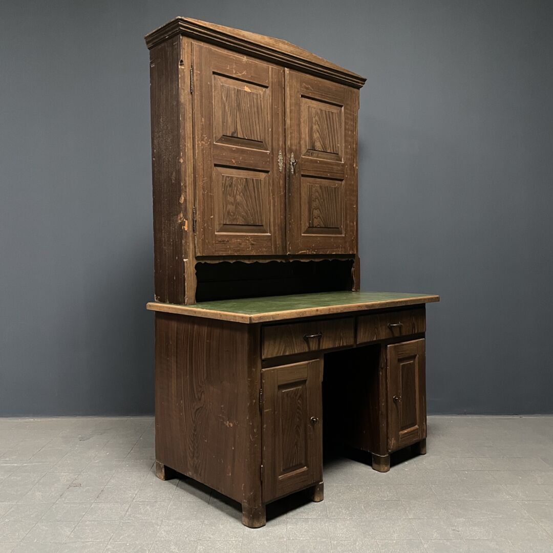 Geschilderd Grenenhouten Bureau Met Wandkast photo furniture