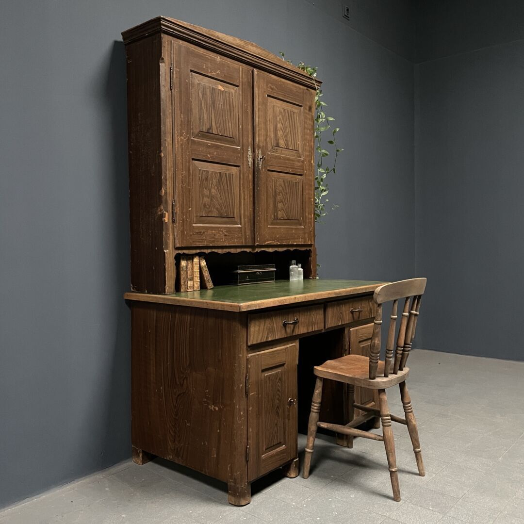 Geschilderd Grenenhouten Bureau Met Wandkast photo 1260.0