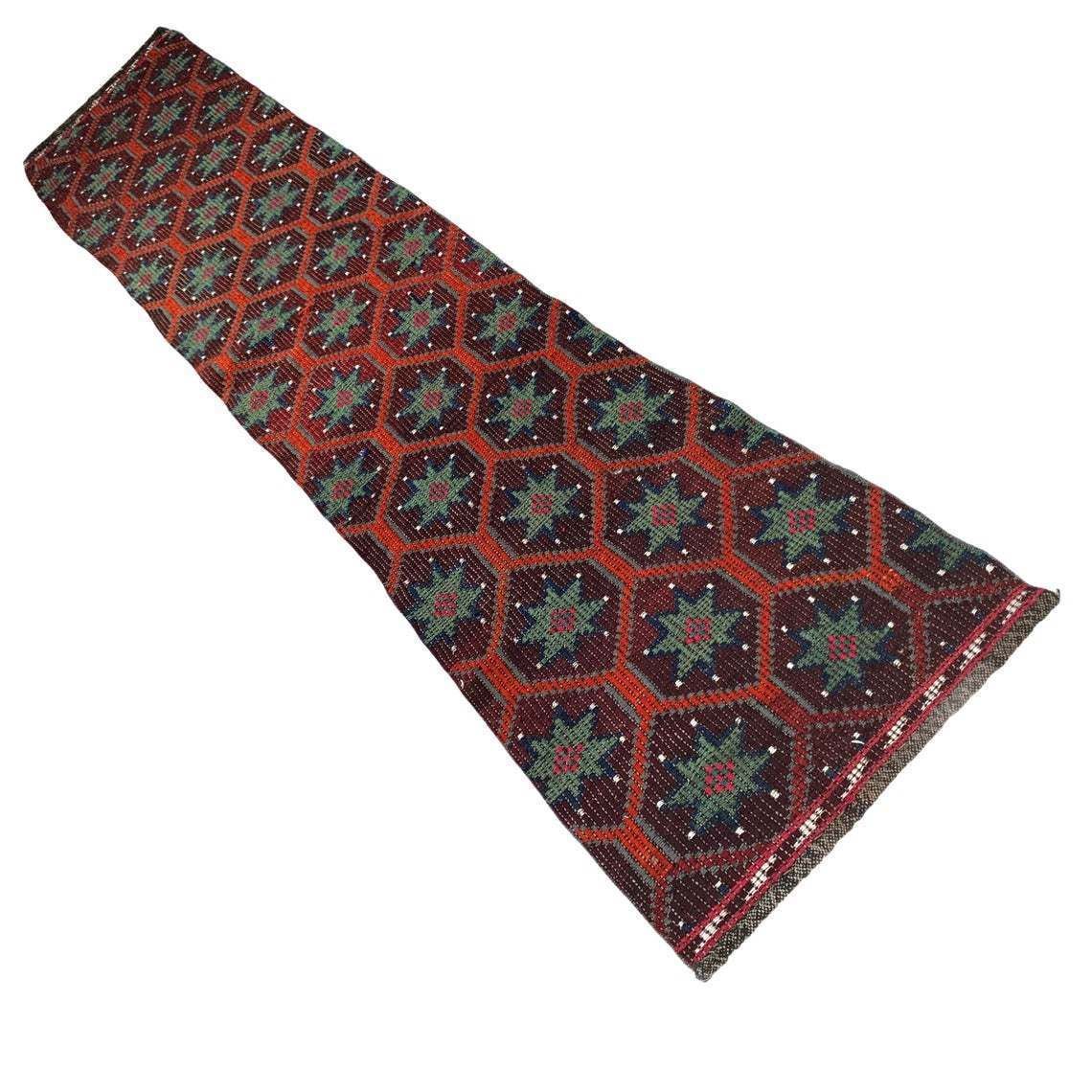 Traditional Turkish Kilim Rug Runner Shabby Vintage Wool Country Home Kelim Runner 280 X 55cm photo for sale