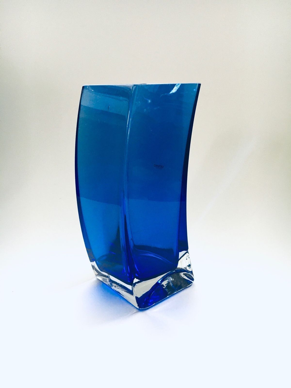 Postmodern Design Blue Art Glass Vase By Krosno, Poland 1980s photo Home Decor
