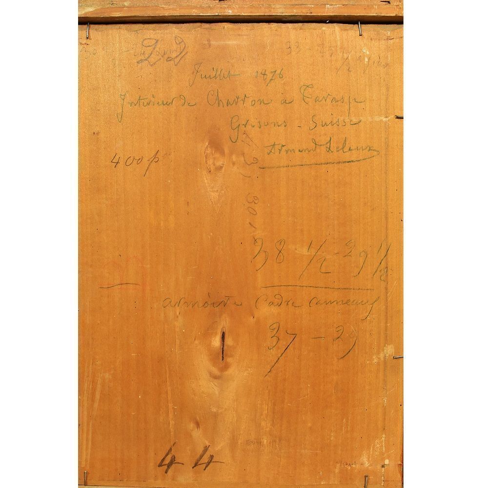 Antique Painting, Interior, Oil On Wood, French Painter, 19 Th Century. (Qr274) photo vintage