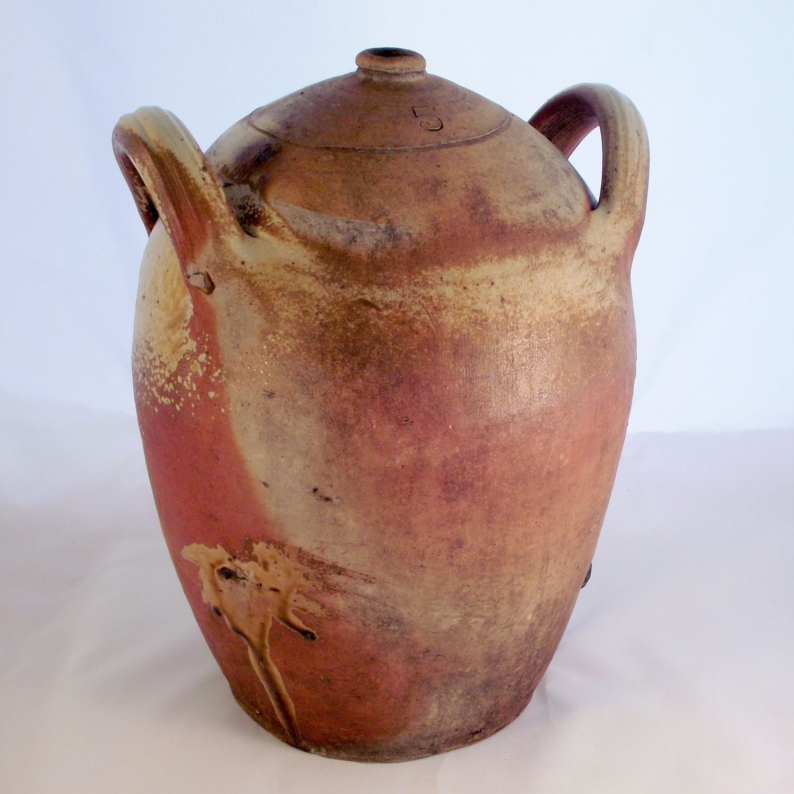 Antique French Puisaye Glazed Earthenware Wine Jug photo buy