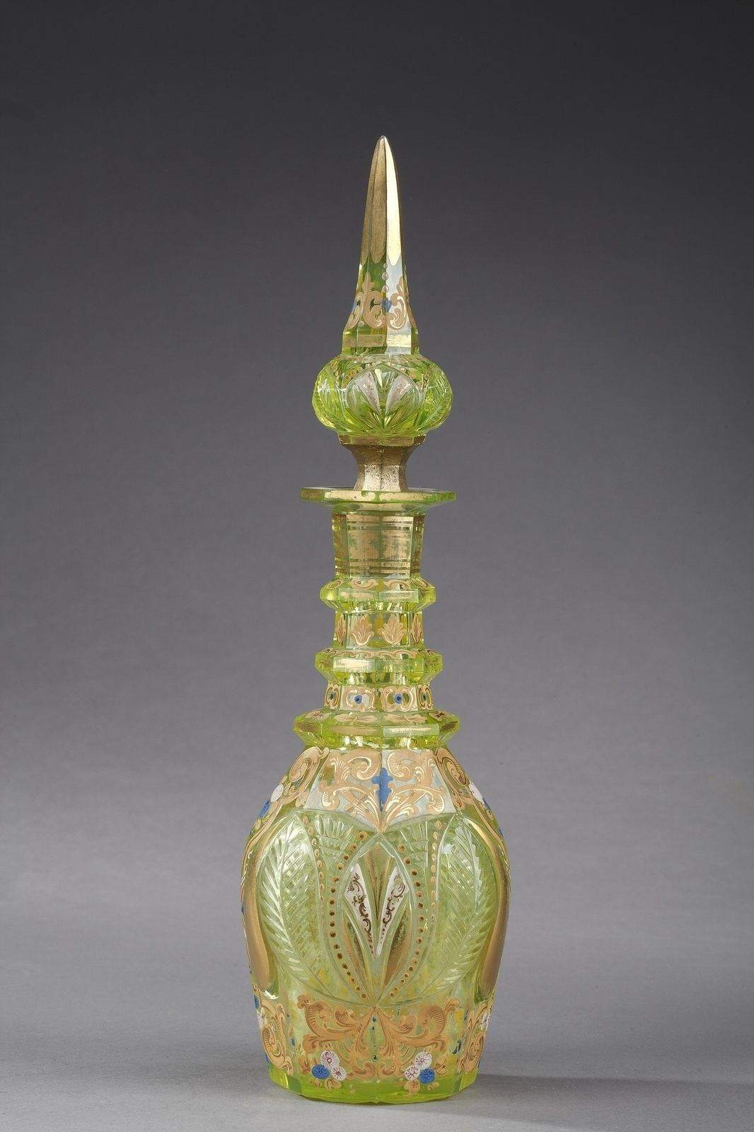 Ouraline Glass Decanter, Bohemia, 19th Century