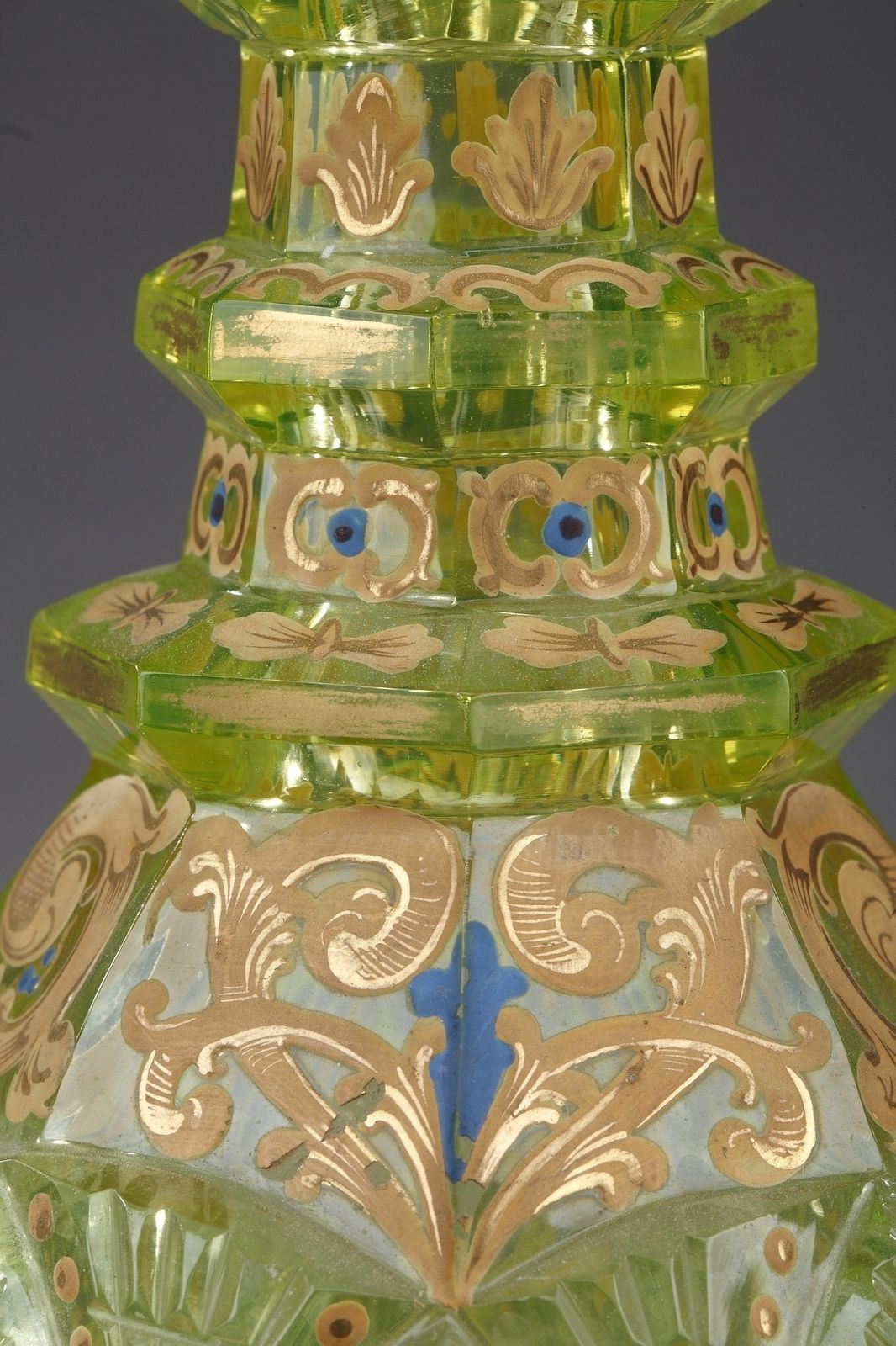 Ouraline Glass Decanter, Bohemia, 19th Century photo vintage