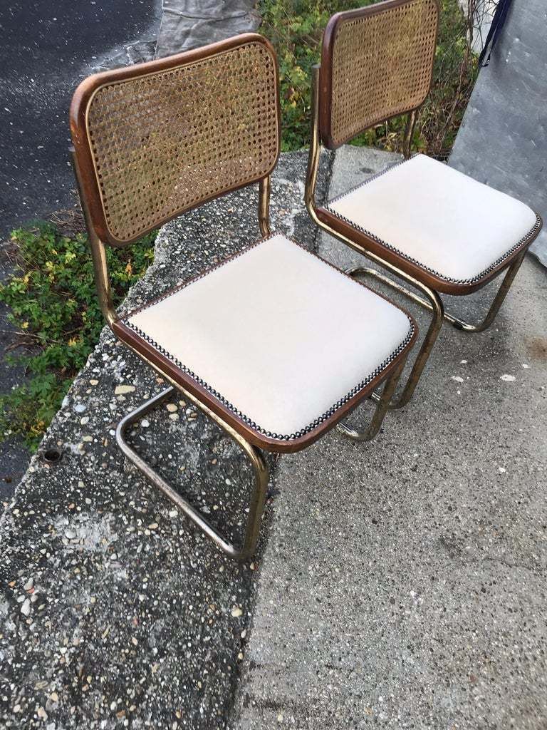 Mid Century Modern Upholstered Cesca Chair Of Marcel Breuer Italy 1970, Set Of 2 photo vinterior