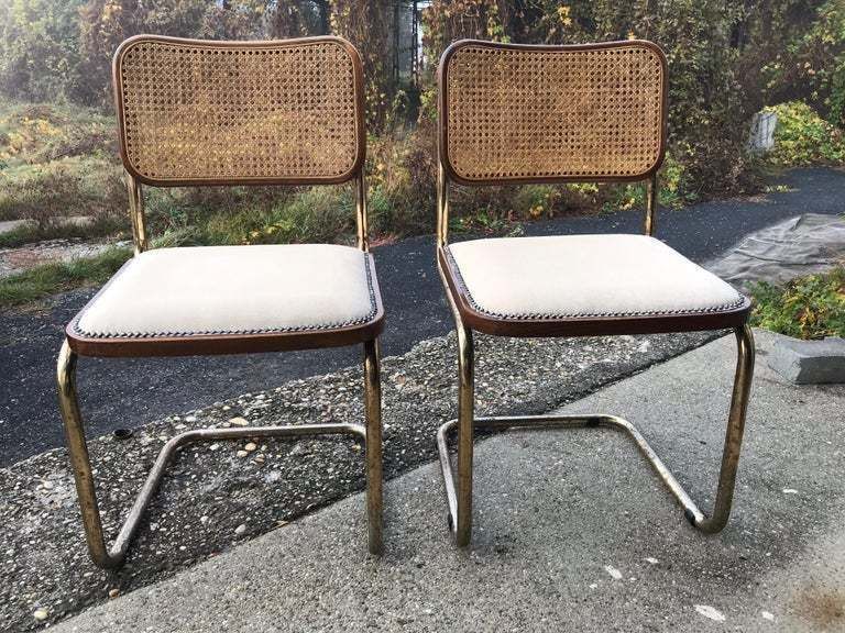 photo furniture Mid Century Modern Upholstered Cesca Chair Of Marcel Breuer Italy 1970, Set Of 2