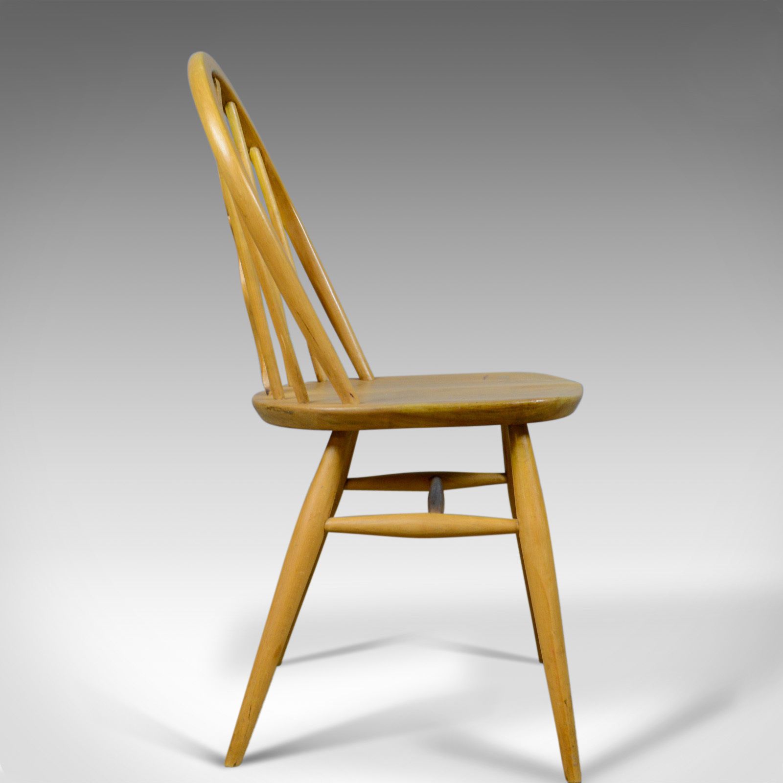 Set Of Four Mid Century Modern Dining Chairs, English, Beech, Danish Taste C1960 photo vinterior