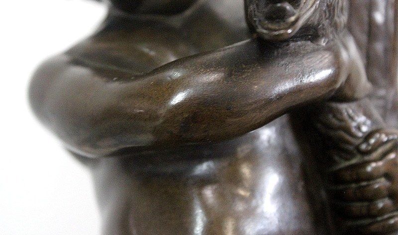 photo for sale Bronze Of A Cherub Holding A Goose, By A. Collas   19th Century