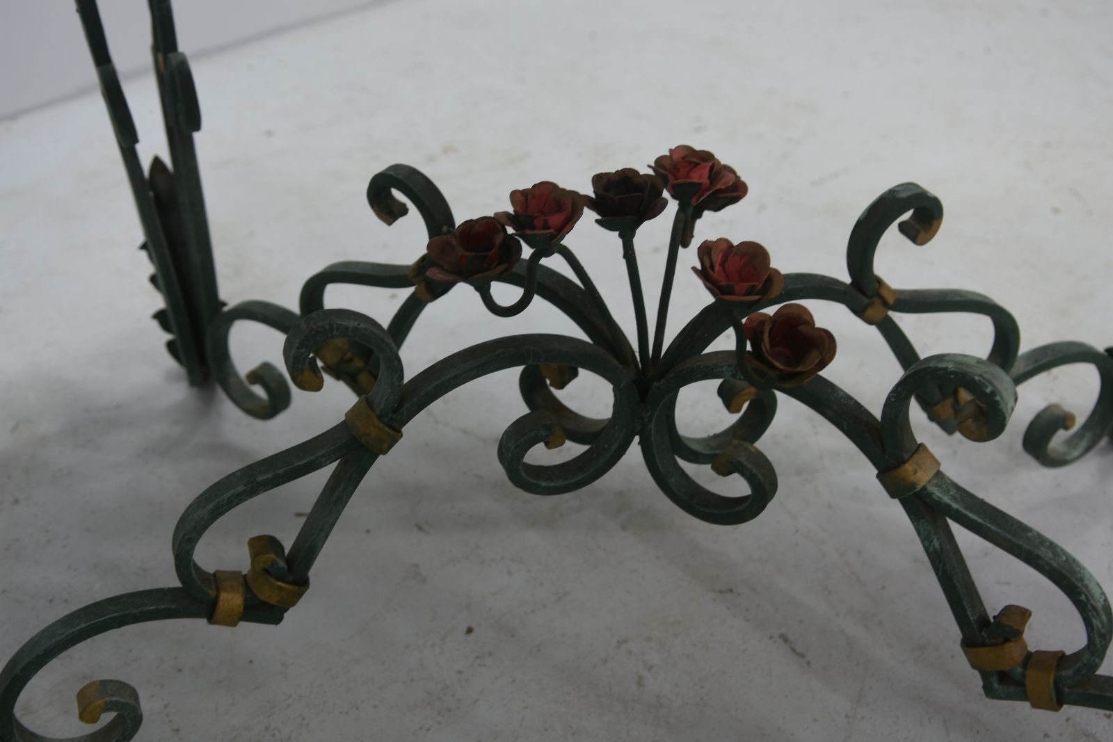 1940 Style Wrought Iron Center Table With Marble Top photo buy