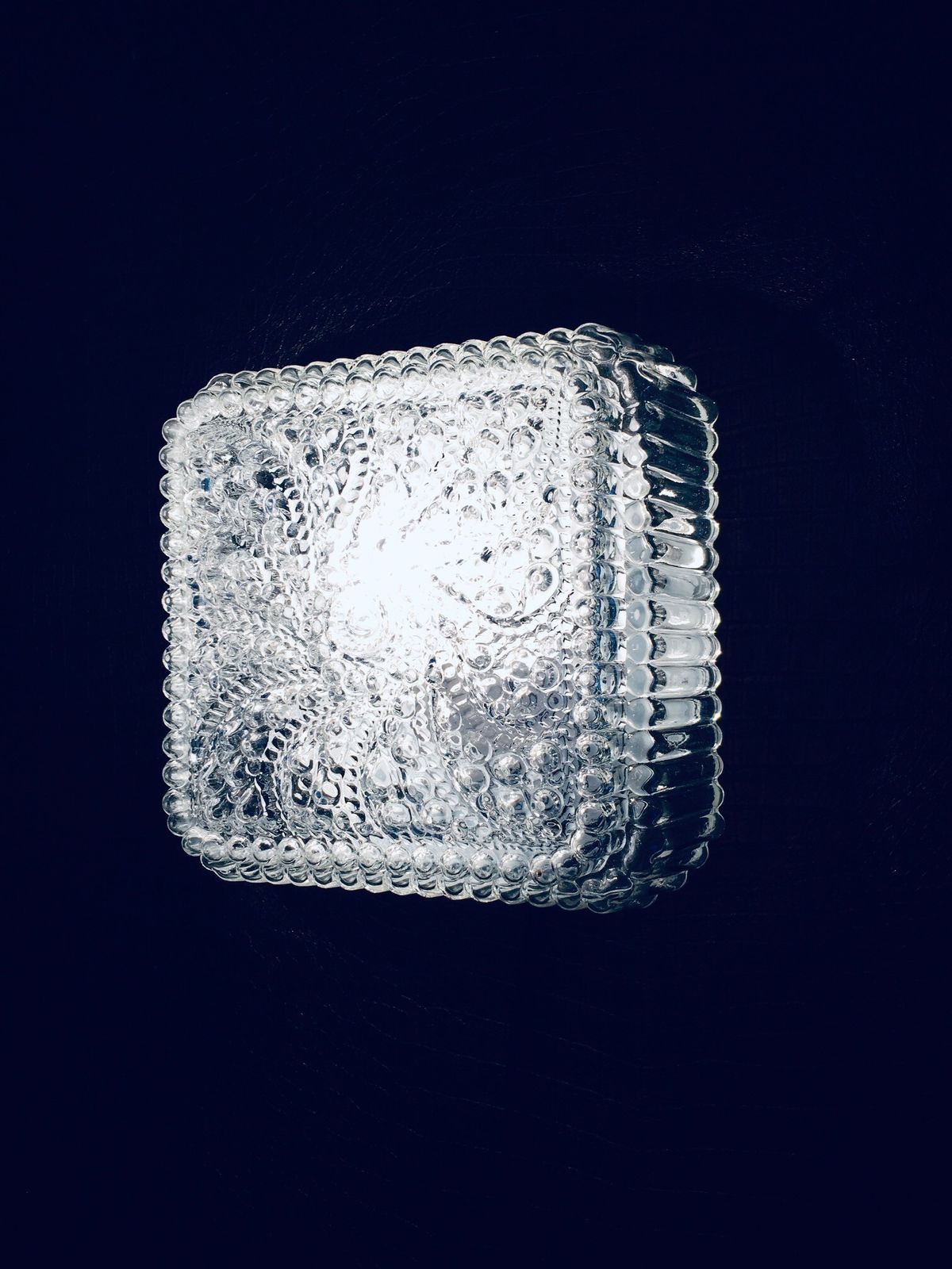 Square Glass Sconce Wall Lamp By Massive, 1970s photo vinterior