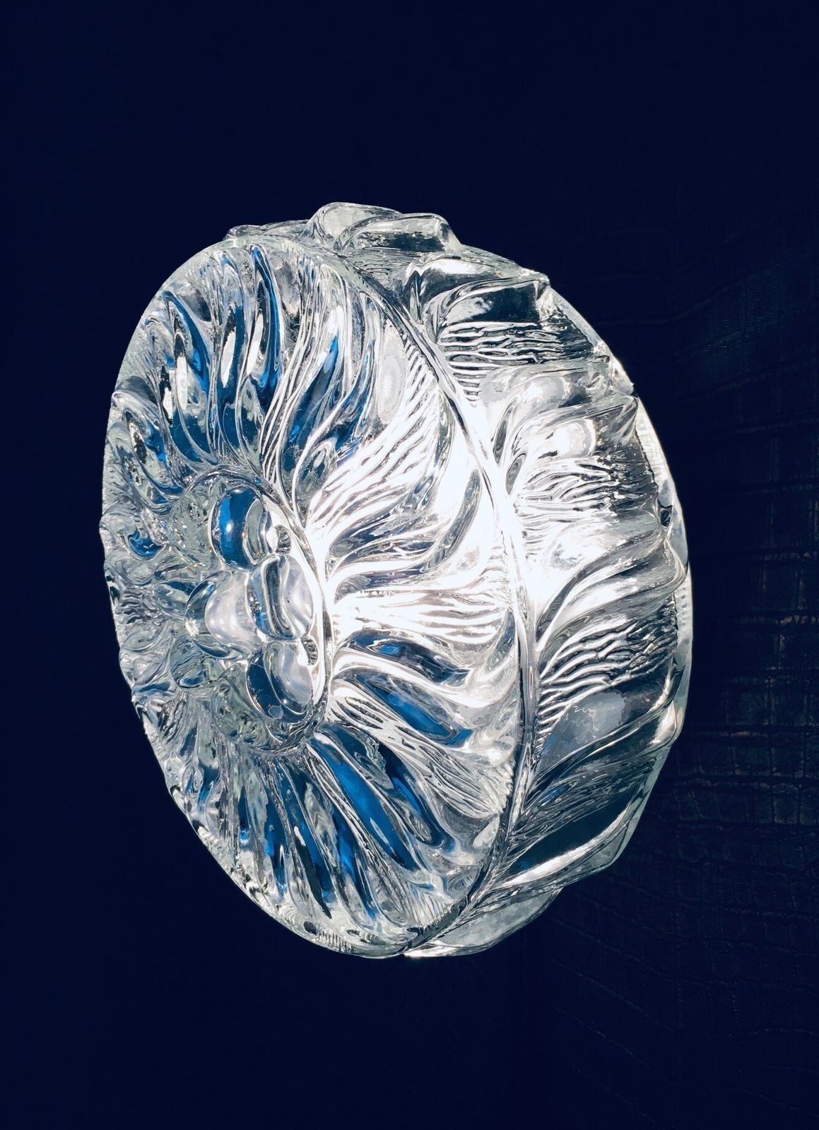 Mid Century Modern Glazen Wandlamp Met Wervelpatroon, Jaren 1960 photo buy