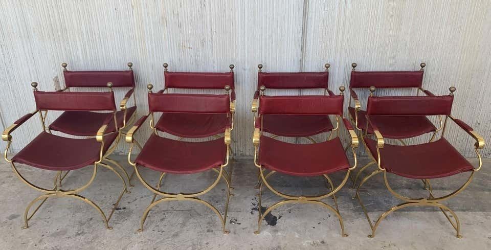 Fauteuils Savonarola de metteur en scène italiens, chromés et en cuir, Hollywood Regency, années 1960 photo vinterior