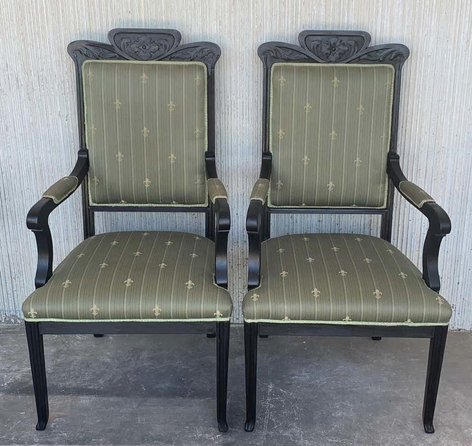 Salon de style Louis XVI noir, canapé et deux fauteuils, XXe siècle photo buy