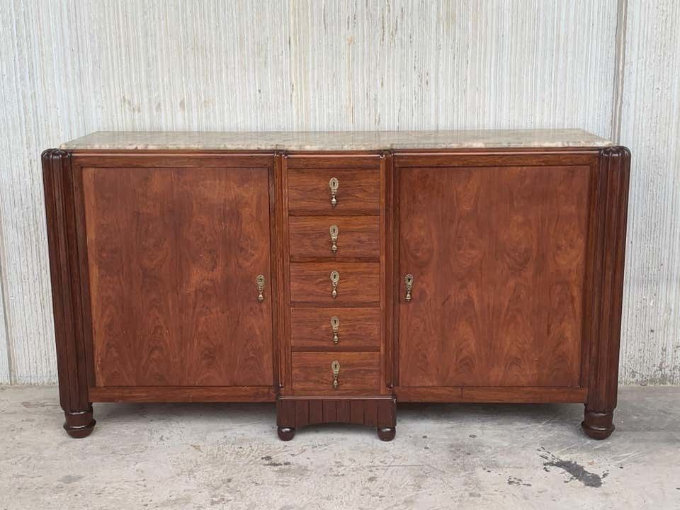 Grand buffet Art déco français en acajou et ébène de Macassar, XXe siècle photo buy