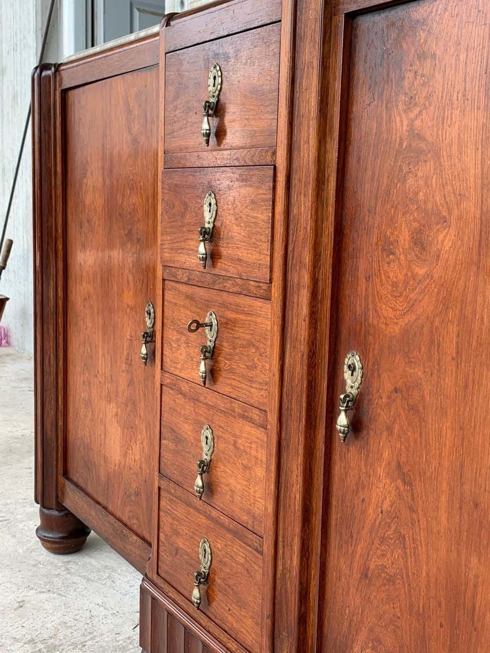 photo buy Grand buffet Art déco français en acajou et ébène de Macassar, XXe siècle